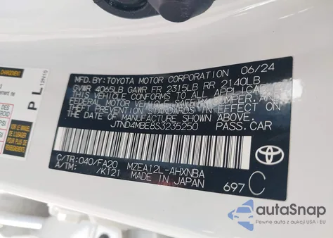 2025 Toyota Corolla Se from USA, damaged, VIN JTND4MBE8S3235250